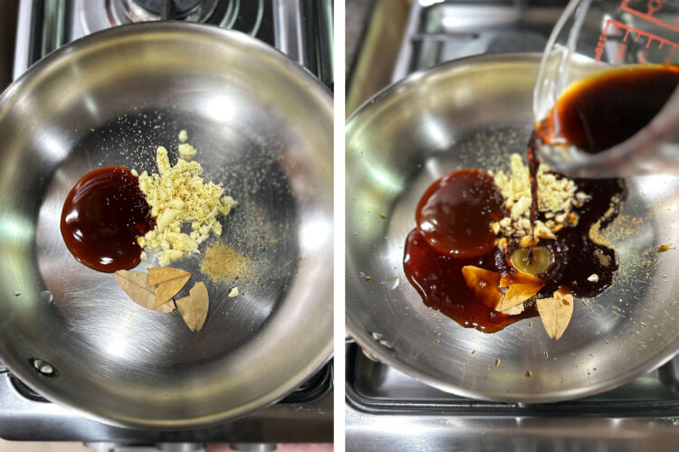 Boiling adobo sauce