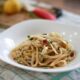 Fettuccine aglio e olio with sun-dried tomatoes￼
