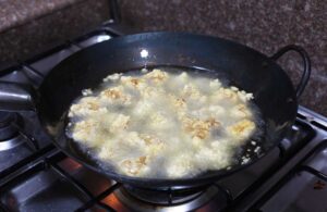 Frying Chinese American-style bang bang chicken