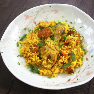 Chicken and sausage rice (arroz con pollo y chorizo)