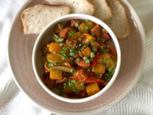 Calabaza con chorizo (squash with sausage)