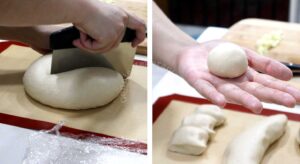 Cutting dough into portions