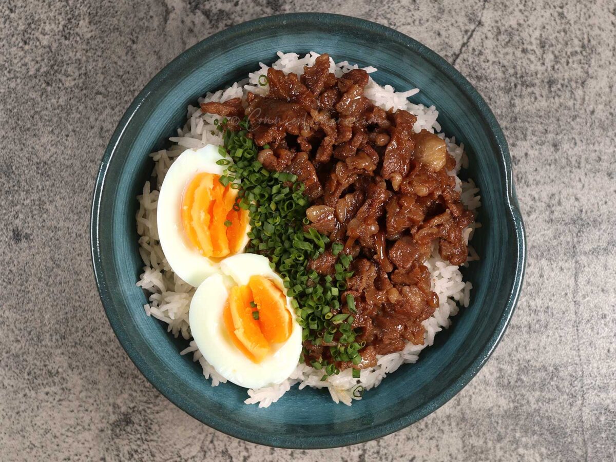 Japanese beef rice bowl (gyudon)