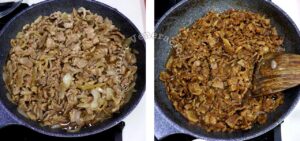 Braising beef and onion