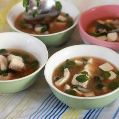 Milkfish (bangus) belly and moringa (malunggay) miso soup