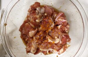 Adding orange zest to chicken marinade