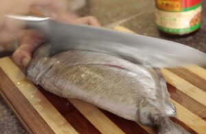 Scoring whole pompano