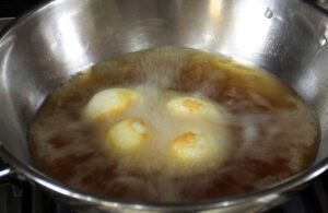 Frying hard boiled eggs