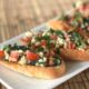 Spinach, feta and tomato bruschetta