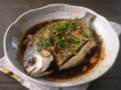 Steamed pompano with ginger sauce by Connie Veneracion on umamidays.com