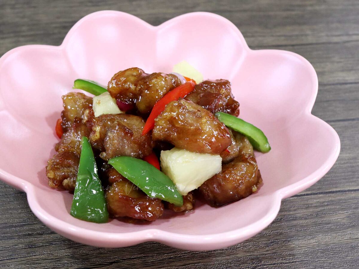 Sweet sour pork with plum sauce