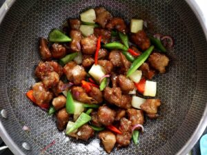 Sweet sour pork with plum sauce