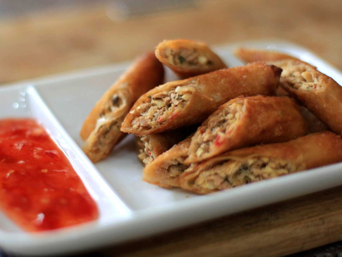 Tuna and tofu spring rolls