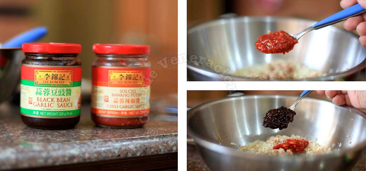 Tuna and tofu spring rolls seasonings