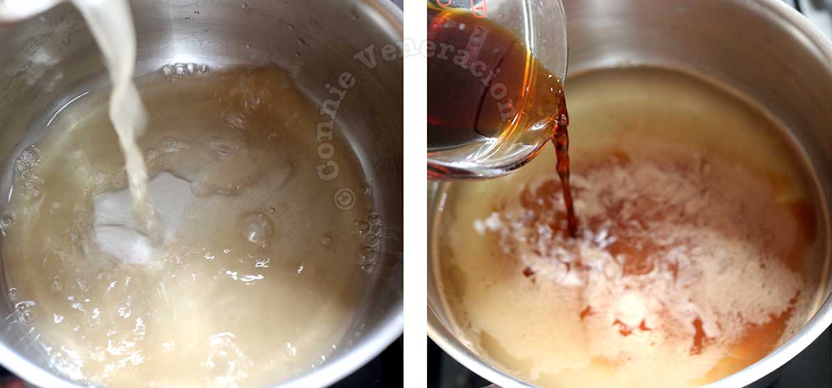 Making agedashi tifu sauce