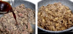 Adding sauce to browned beef