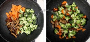 Stir frying vegetables