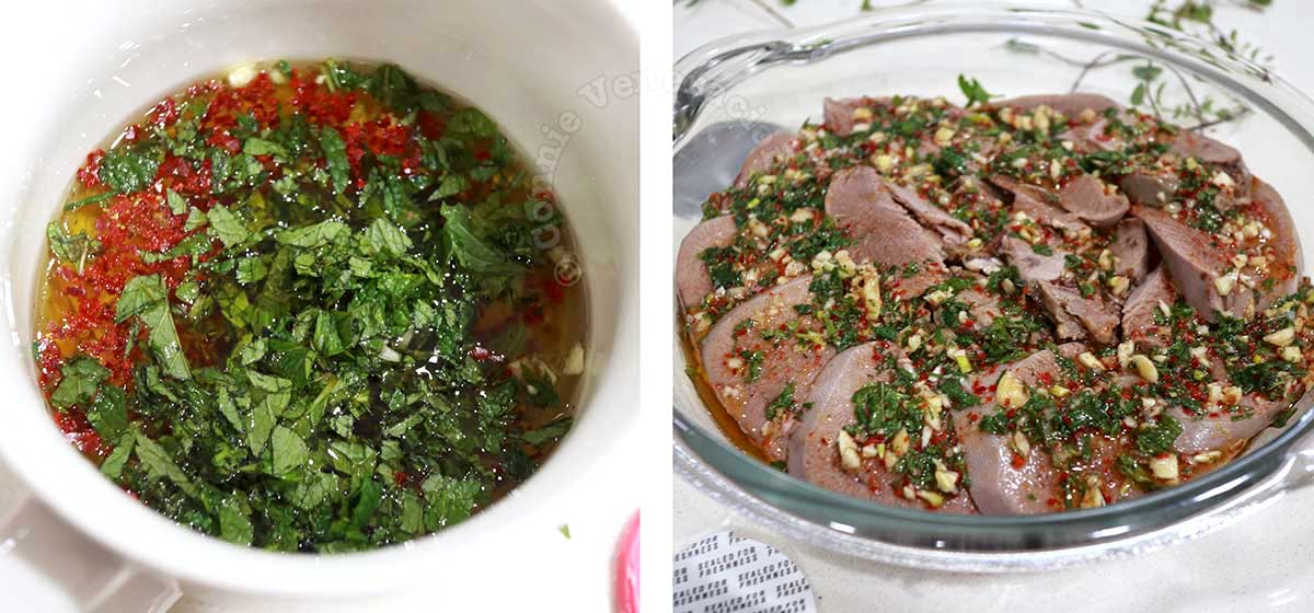 Beef tongue in vinaigrette