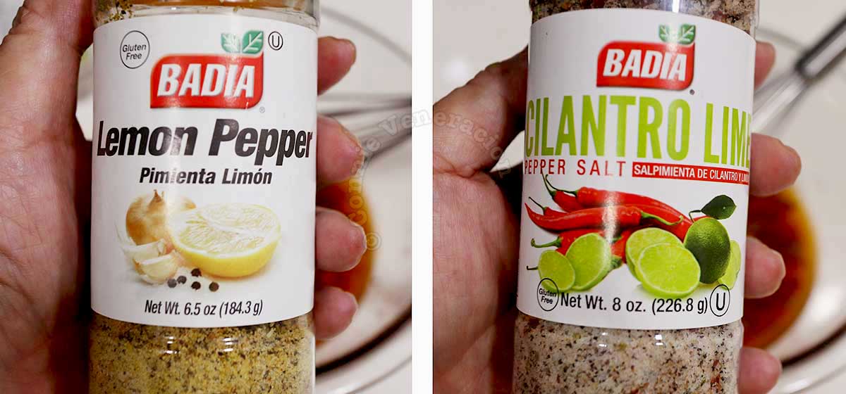 Badia lemon pepper seasoning and cilantro lime seasoning