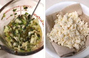 Green onions / feta
