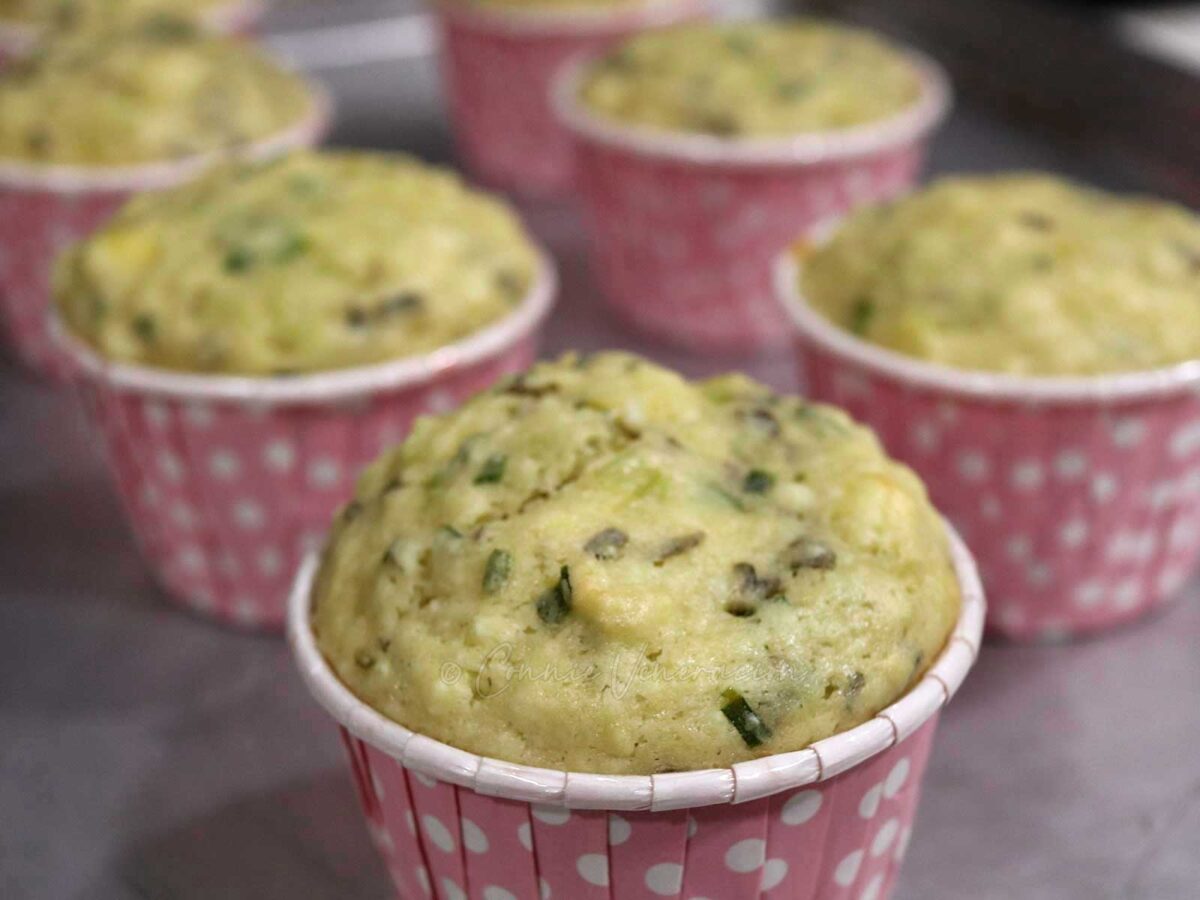 Green onion and feta breakfast muffins