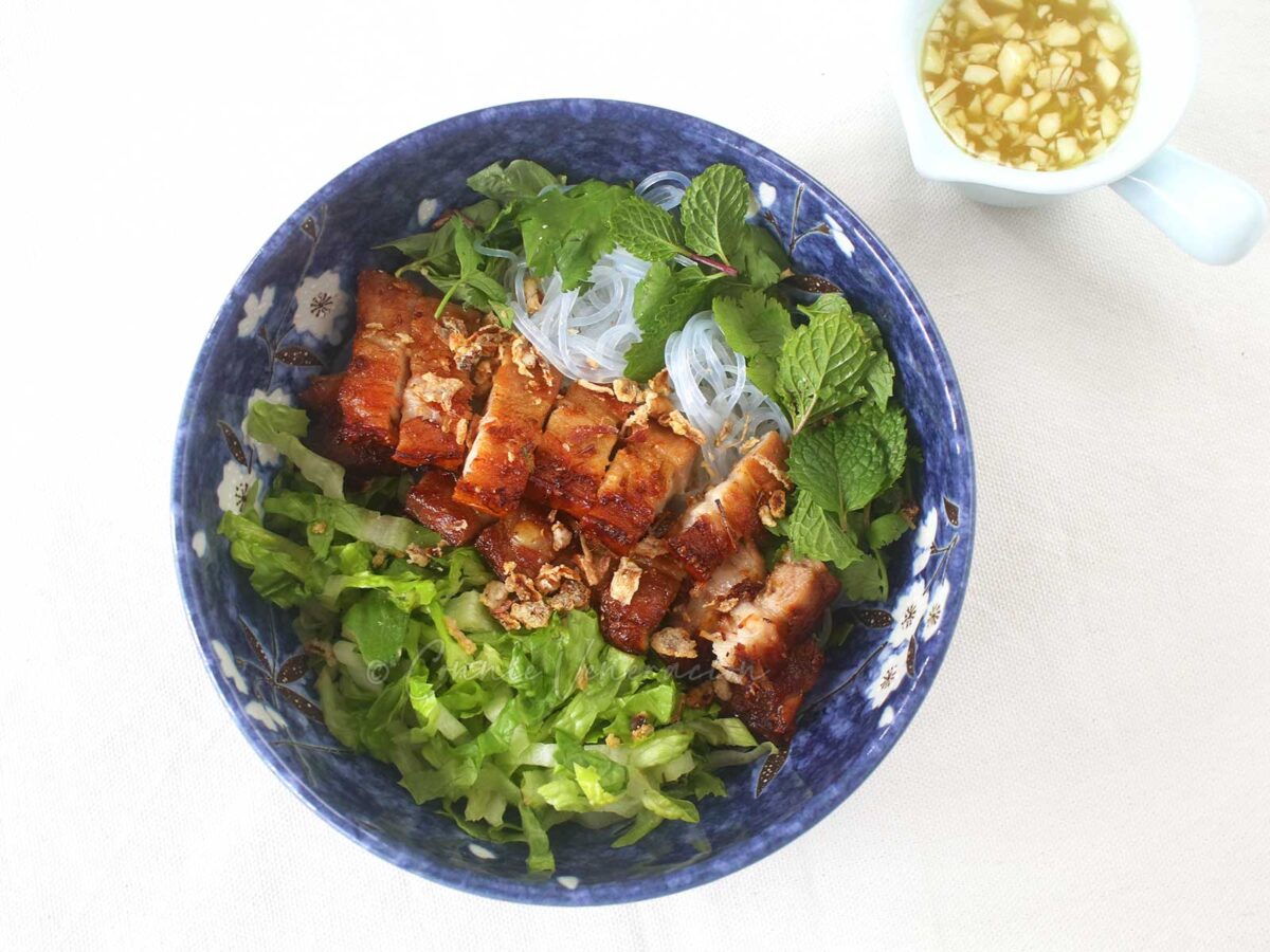 Vietnamese-style lemongrass pork and noodle salad