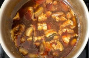 Pork simmered with spices