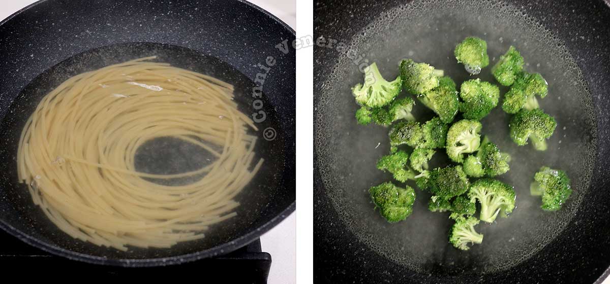 Boiling pasta / broccoli