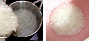 Boiling glass noodles