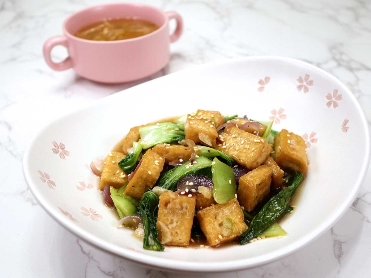 Tofu and bok choy stir fry
