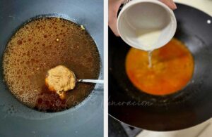 Making chili peanut sauce
