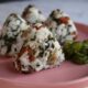 Bacon and wakame onigiri