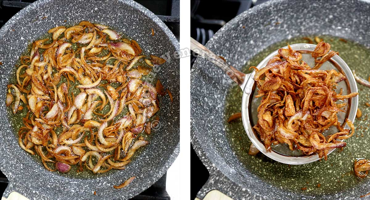 Frying shallots