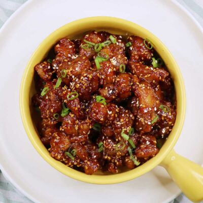 Korean popcorn chicken (dakgangjeong)