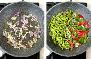 Sauteeing vegetables