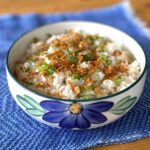 Fried rice (sinangag) with fried shallots and garlic, and sliced scallions