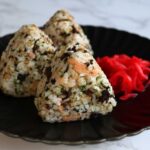 Smoked salmon and furikake onigiri