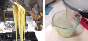 Saving pasta water