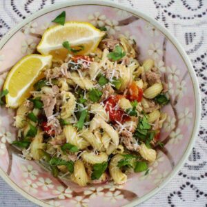 Lemon pepper tuna pasta
