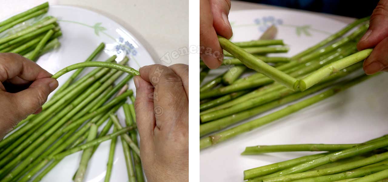 Trimming asparagus