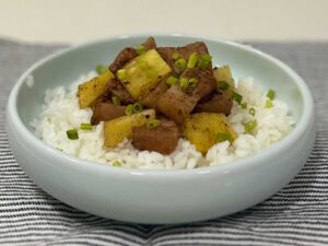 Balsamic pork and pineapple adobo
