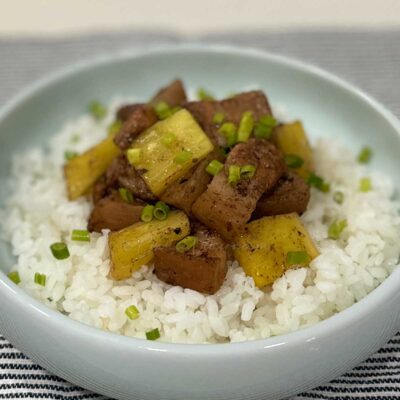 Balsamic pork and pineapple adobo