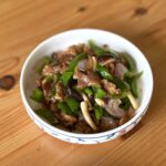 Beef, mushrooms and pepper stir fry