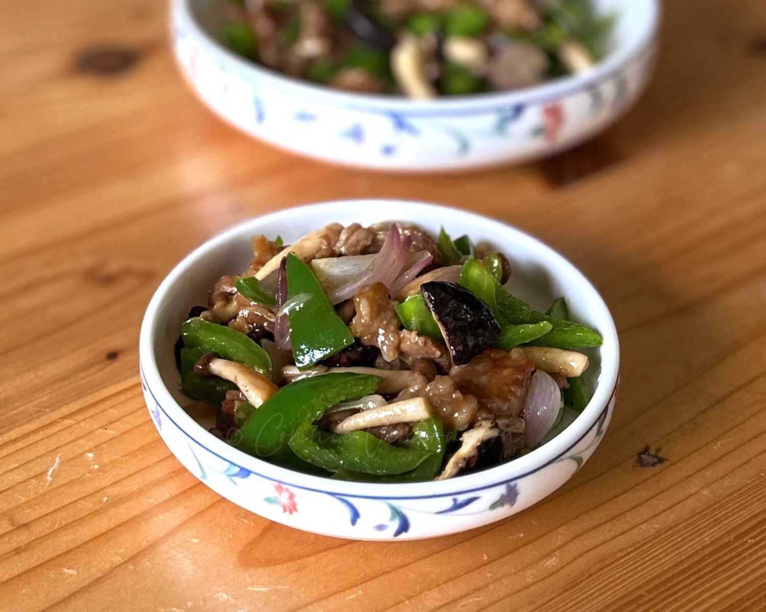 Beef, mushrooms and pepper stir fry