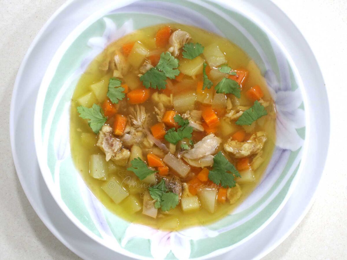 Chicken picadillo soup