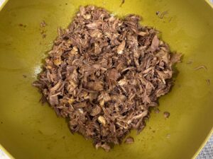 Shredded cooked pork adobo