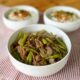 Miso ginger beef and asparagus stir fry