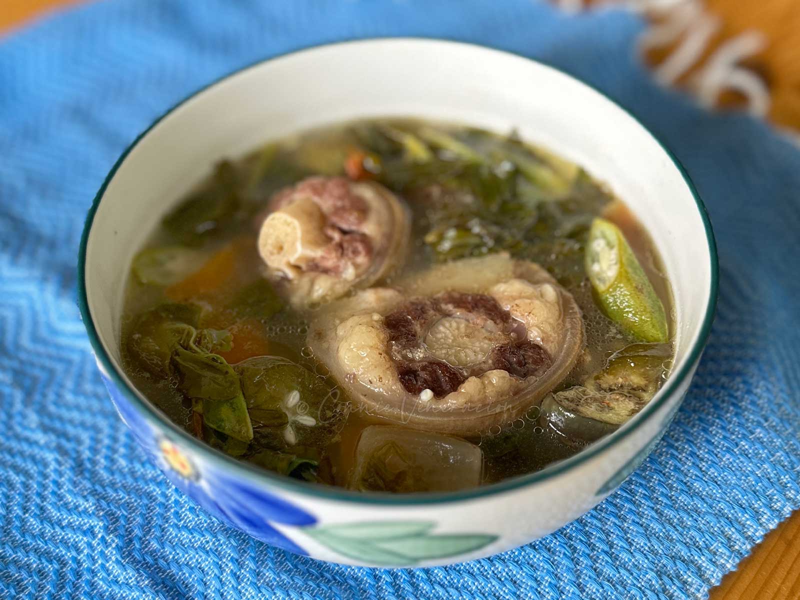 Slow cooker oxtail sinigang with bilimbi (kamias)
