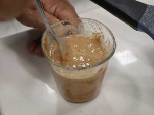 Diluting peanut butter in hot water