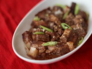 Pork adobo with chili and coconut cream